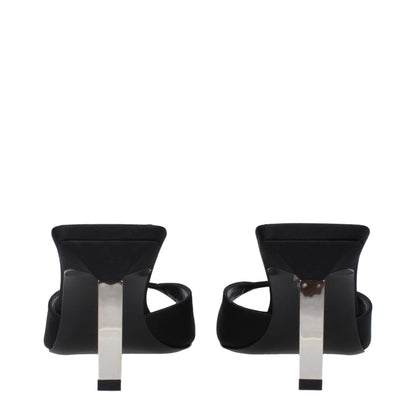 De Attico Zwarte Satijnen Stiletto Hakken Sandalen