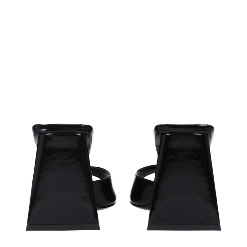 The Attico Black Leather Stiletto Heels Sandals - EU36/US6