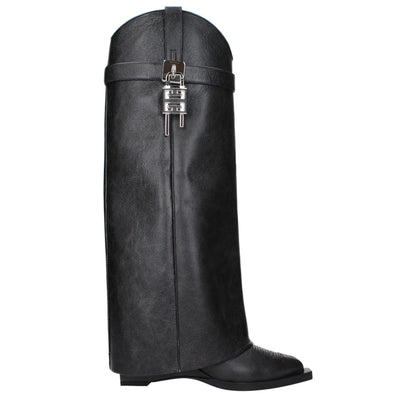 Zwarte leren laarzen van Givenchy
