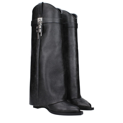 Zwarte leren laarzen van Givenchy