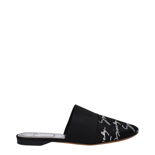 Zwarte satijnen slippersandalen van Givenchy