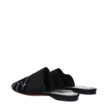 Zwarte satijnen slippersandalen van Givenchy