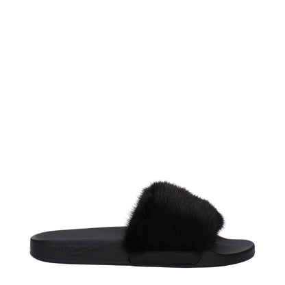 Givenchy Zwarte Katoenen Slippers Sandalen