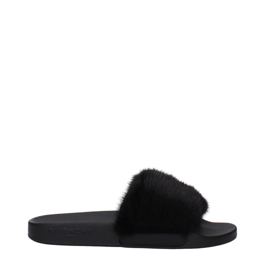 Givenchy Zwarte Katoenen Slippers Sandalen