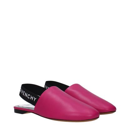 Givenchy Roze Lederen Platte Sandalen