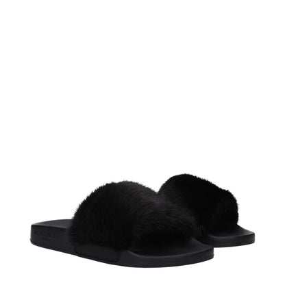 Givenchy Zwarte Katoenen Slippers Sandalen