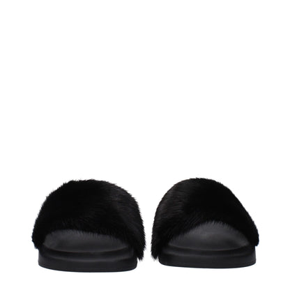 Givenchy Zwarte Katoenen Slippers Sandalen