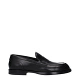 Dolce & Gabbana Black Leather Slip-On Loafers for Men