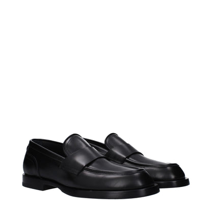 Mocassins à enfiler en cuir noir de Dolce &amp; Gabbana