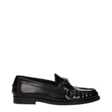Versace Black Leather Slip-On Loafers for Women - Luxurious Comfort