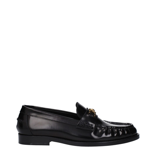 Zwarte leren instaploafers van Versace