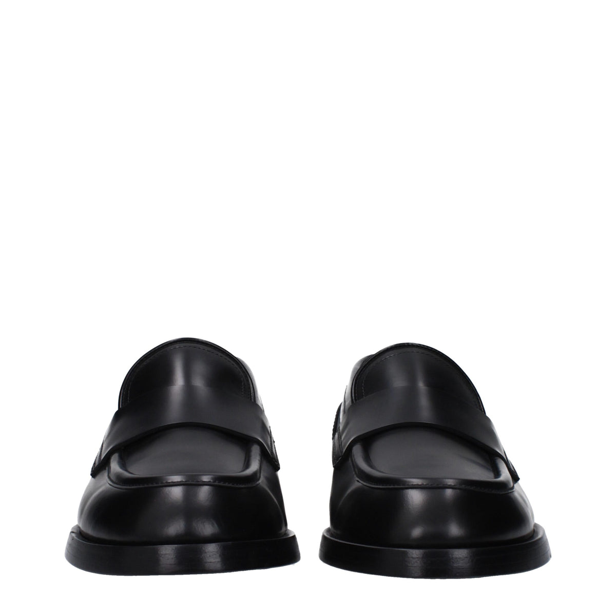 Dolce & Gabbana Black Leather Slip-On Loafers for Men