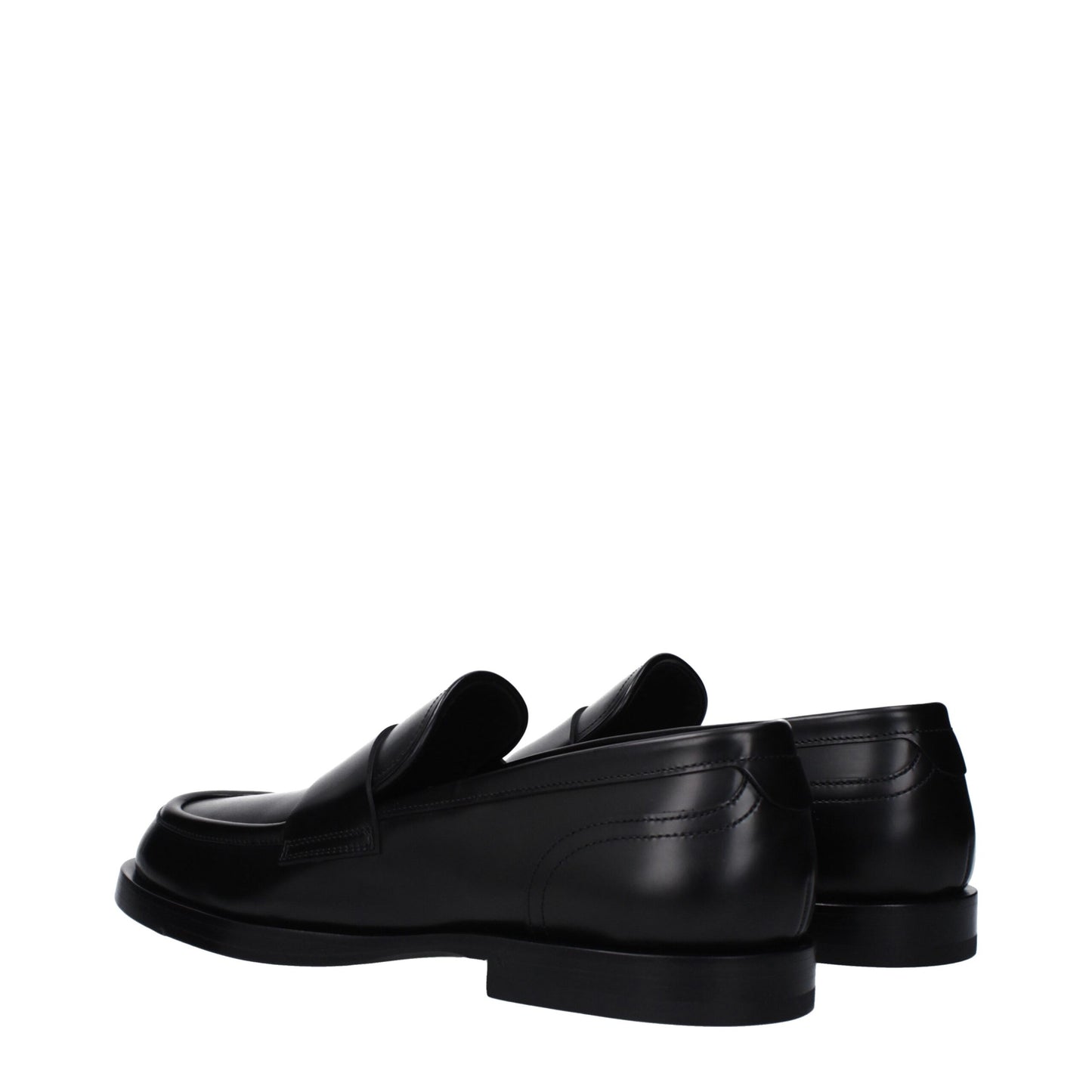 Mocassins à enfiler en cuir noir de Dolce &amp; Gabbana
