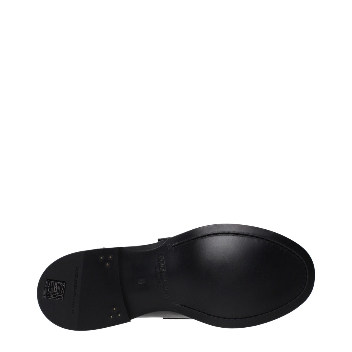 Dolce & Gabbana Black Leather Slip-On Loafers for Men