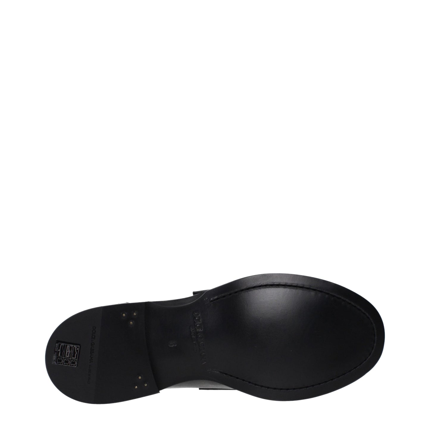 Mocassins à enfiler en cuir noir de Dolce &amp; Gabbana