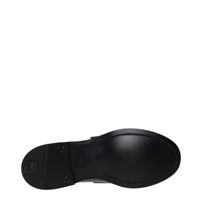 Mocassins à enfiler en cuir noir de Dolce &amp; Gabbana