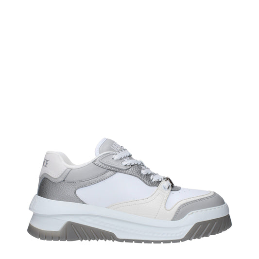 Sneakers en cuir blanc à semelle épaisse de Versace