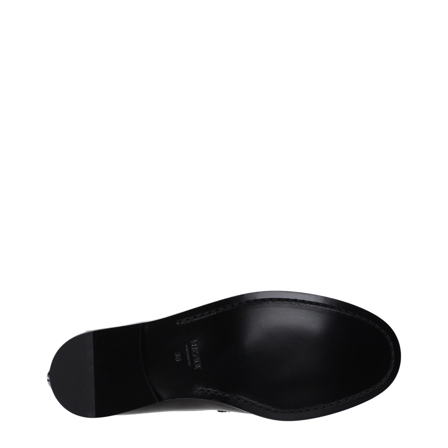 Zwarte leren instaploafers van Versace