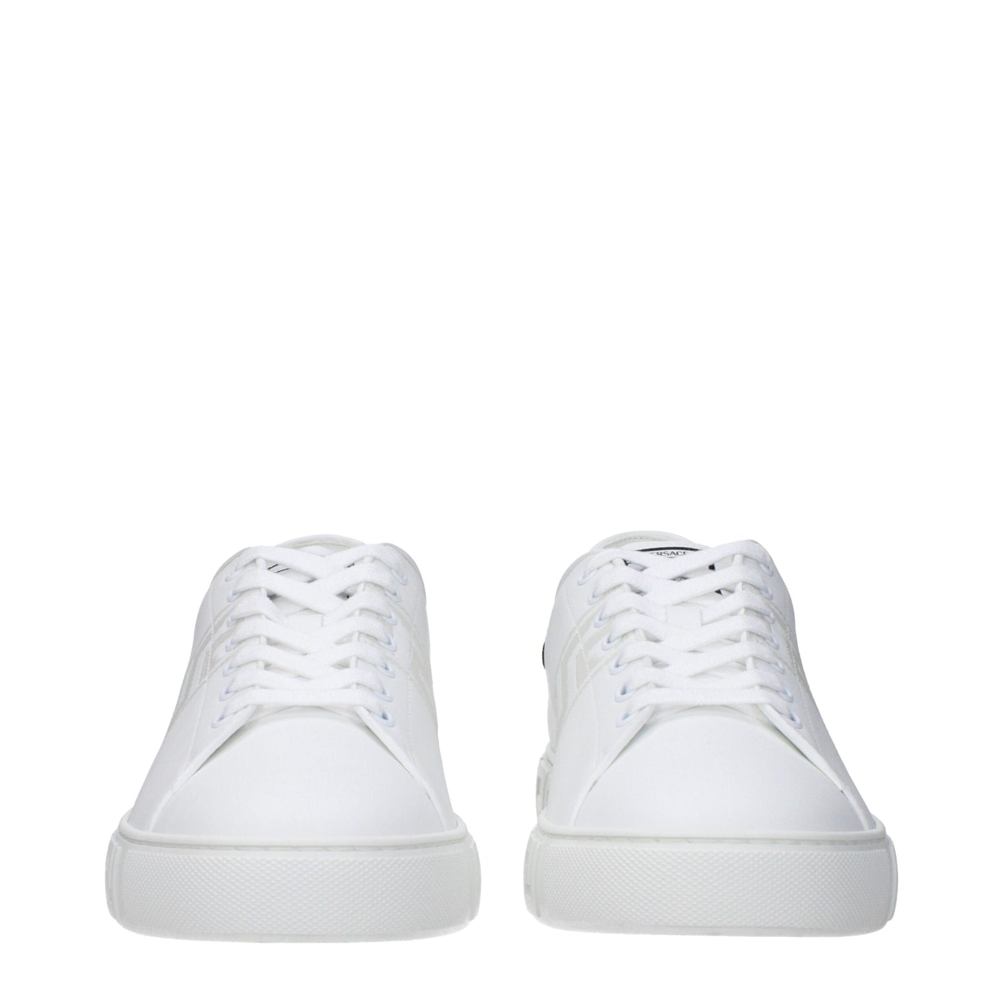 Baskets basses en cuir blanc Versace