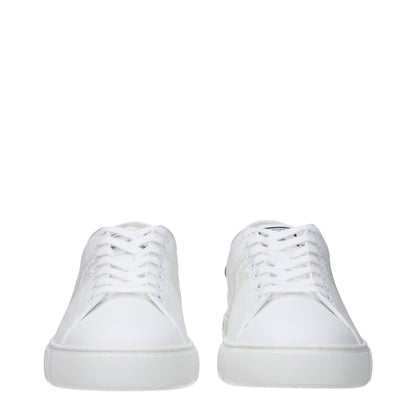 Baskets basses en cuir blanc Versace