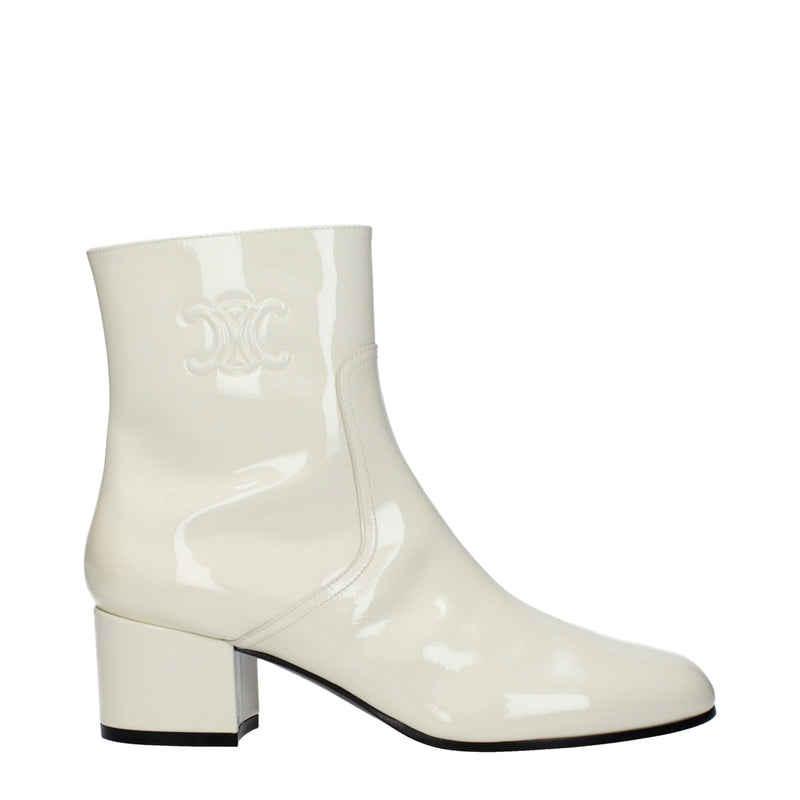 Celine Beige Leather Ankle Boots for Women - Elegant & Comfortable