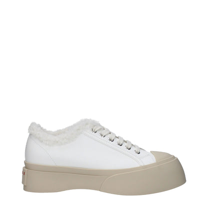 Marni witte leren lage sneakers