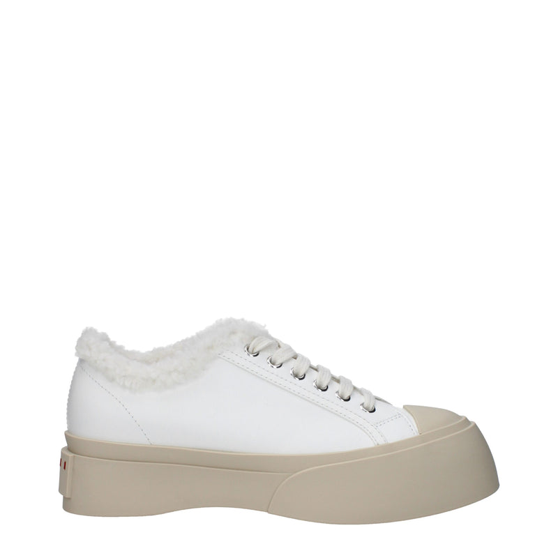Marni White Leather Low Tops - Elegant Women's Sneakers