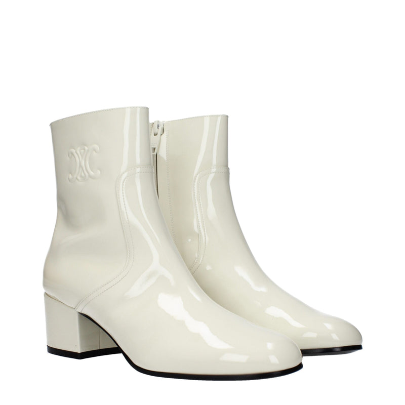 Celine Beige Leather Ankle Boots for Women - Elegant & Comfortable