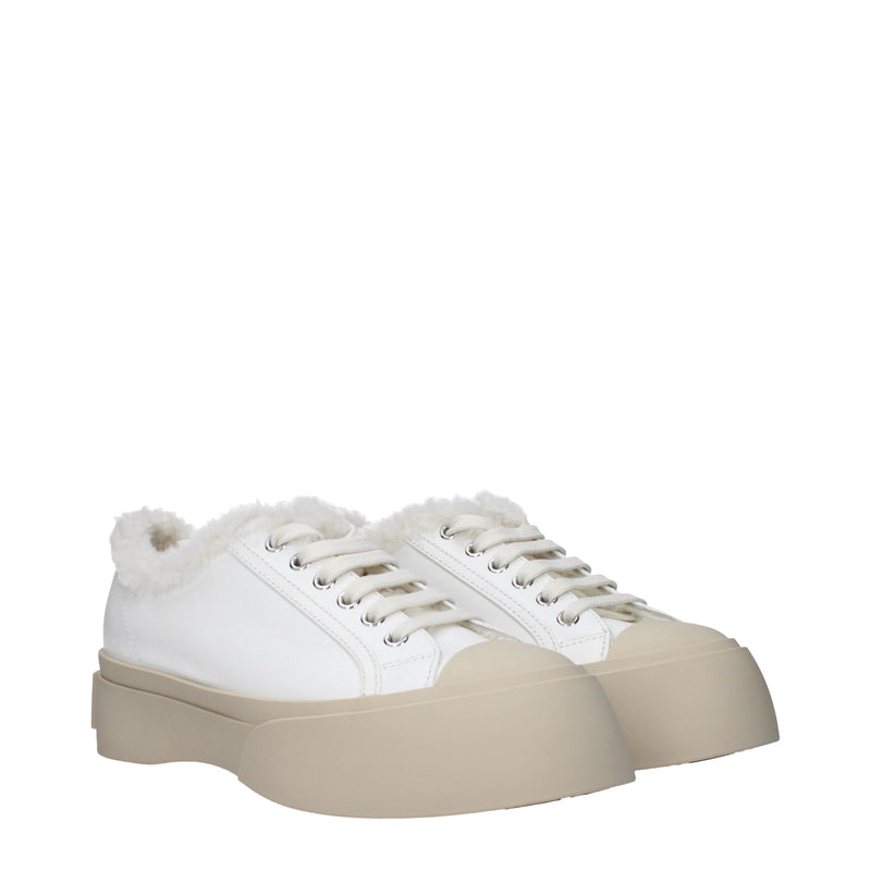 Marni White Leather Low Tops - Elegant Women's Sneakers
