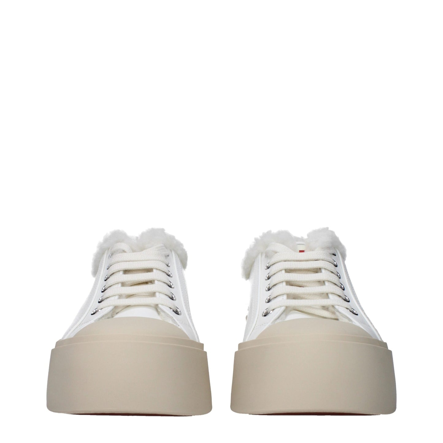 Marni witte leren lage sneakers