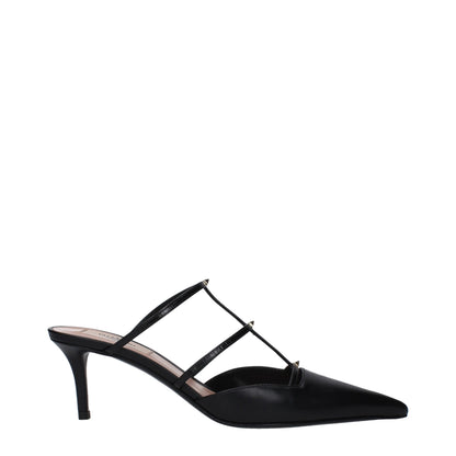 Valentino Garavani Zwarte Lederen Sandalen