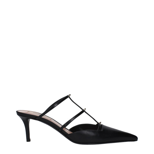 Valentino Garavani Zwarte Lederen Sandalen