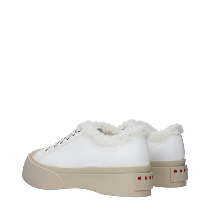 Marni witte leren lage sneakers