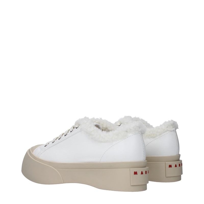 Marni White Leather Low Tops - Elegant Women's Sneakers