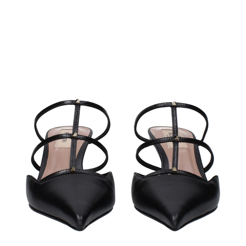 Valentino Garavani Sandales en Cuir Noir avec Clous - EU36/US6