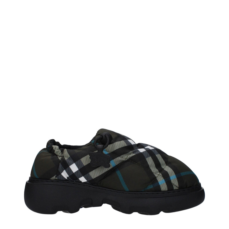 Burberry Green Fabric Slip-On Loafers for Women