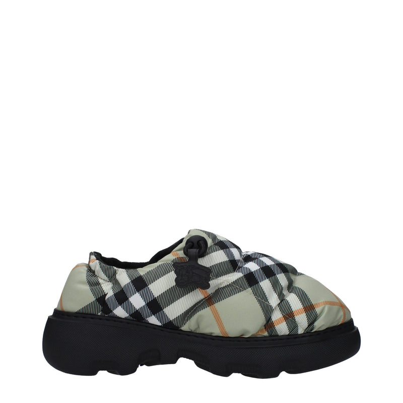 Burberry Green Fabric Slip-On Loafers for Women