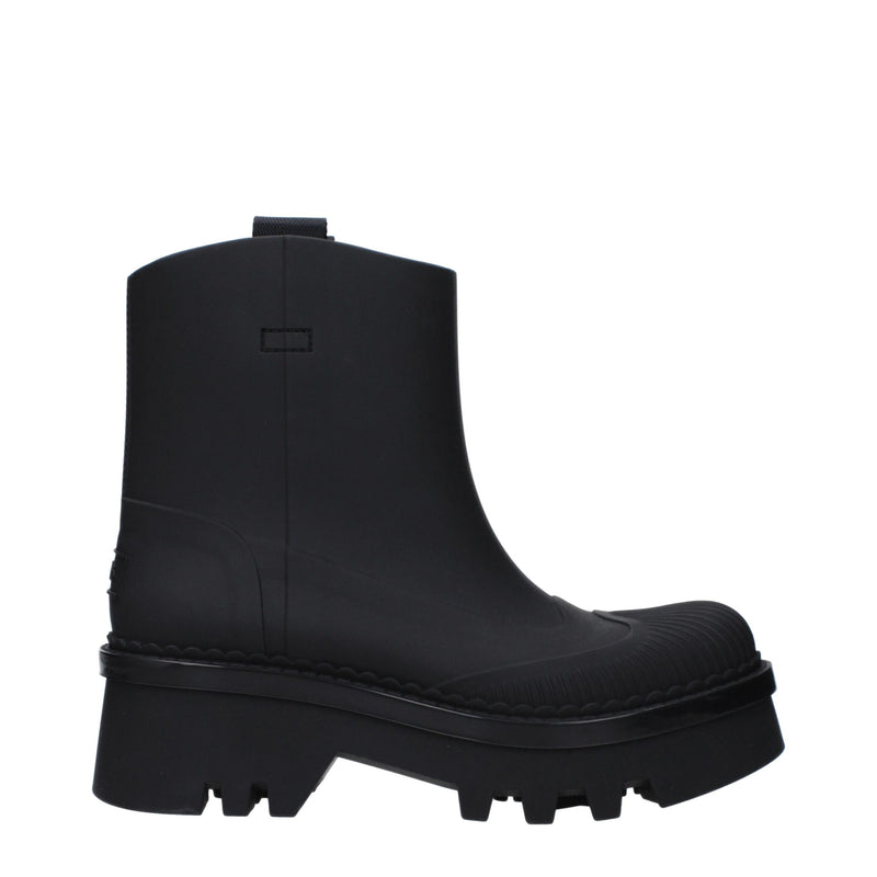 Chloé Black Cotton Ankle Boots - Élégance et Confort