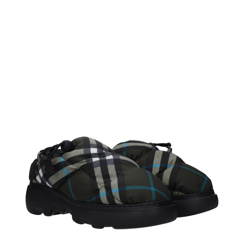 Burberry Green Fabric Slip-On Loafers for Women