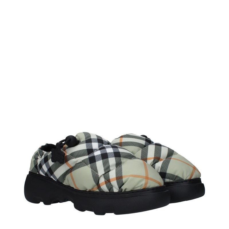 Burberry Green Fabric Slip-On Loafers for Women