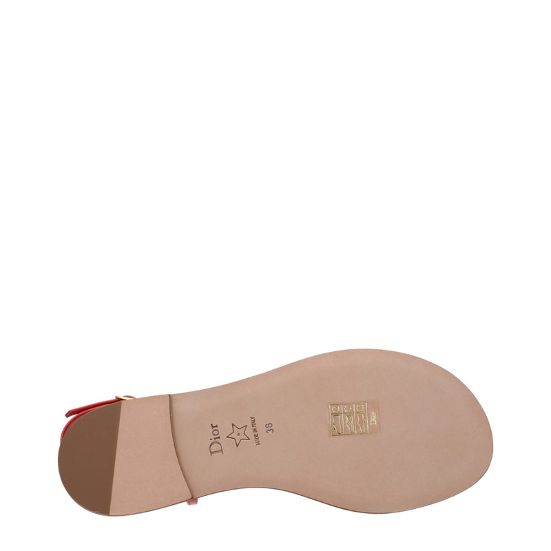 Sandales en cuir rose Christian Dior - Modèle Flip-Flop