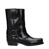 Bottines en Cuir Noir Valentino Garavani avec Clous