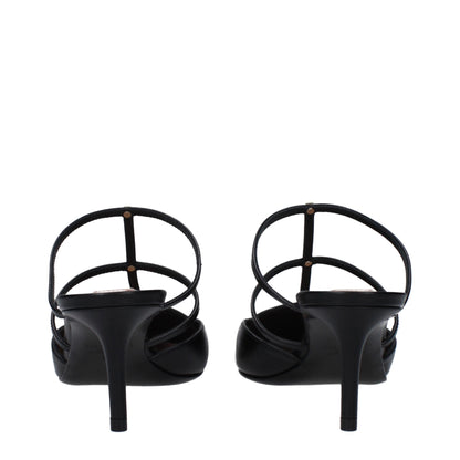 Valentino Garavani Zwarte Lederen Sandalen
