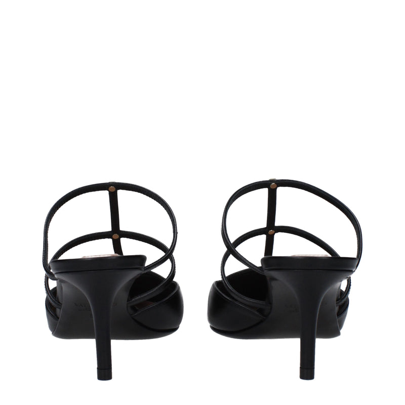 Valentino Garavani Sandales en Cuir Noir avec Clous - EU36/US6