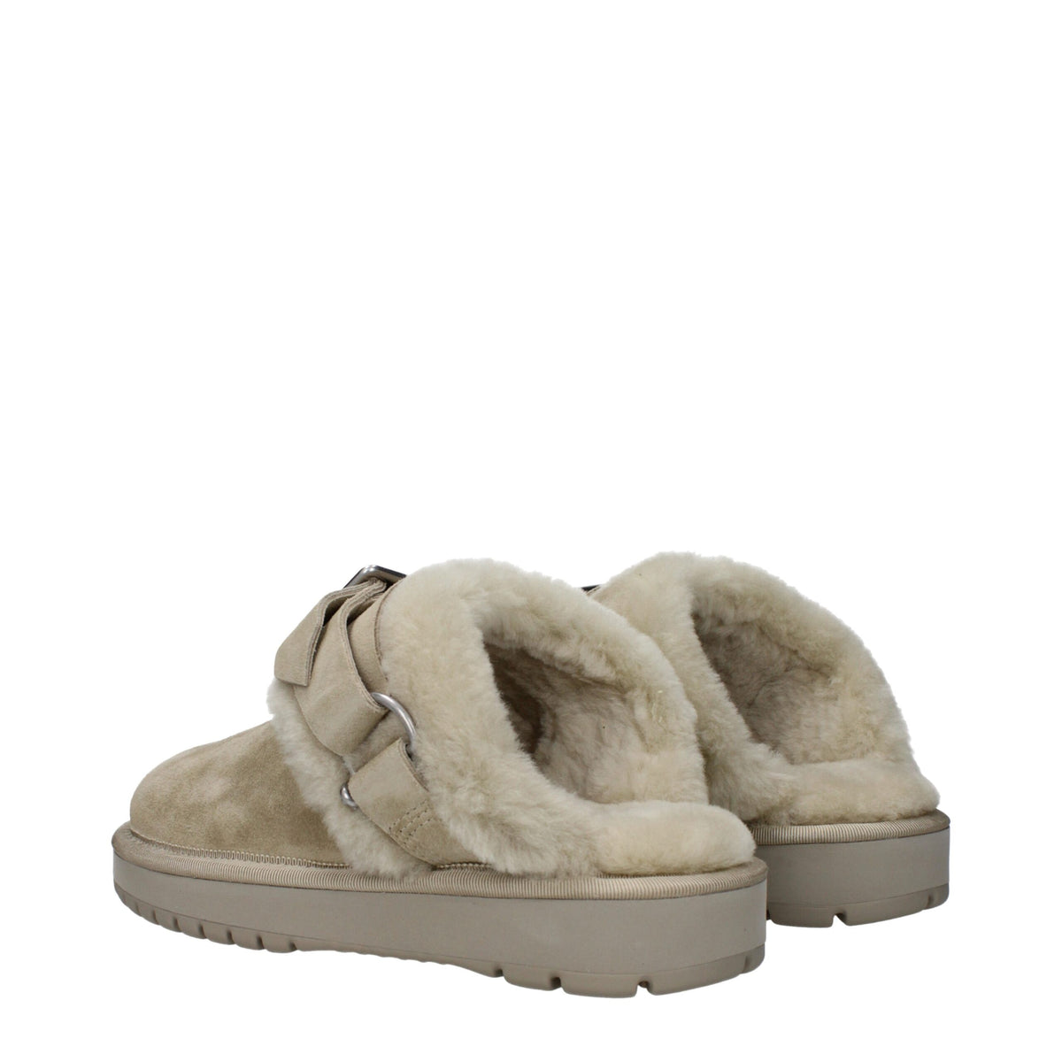 Burberry Green Leather Slippers Sandals for Women