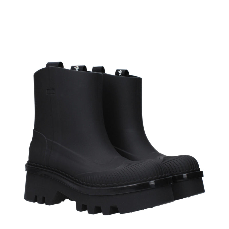 Chloé Black Cotton Ankle Boots - Élégance et Confort