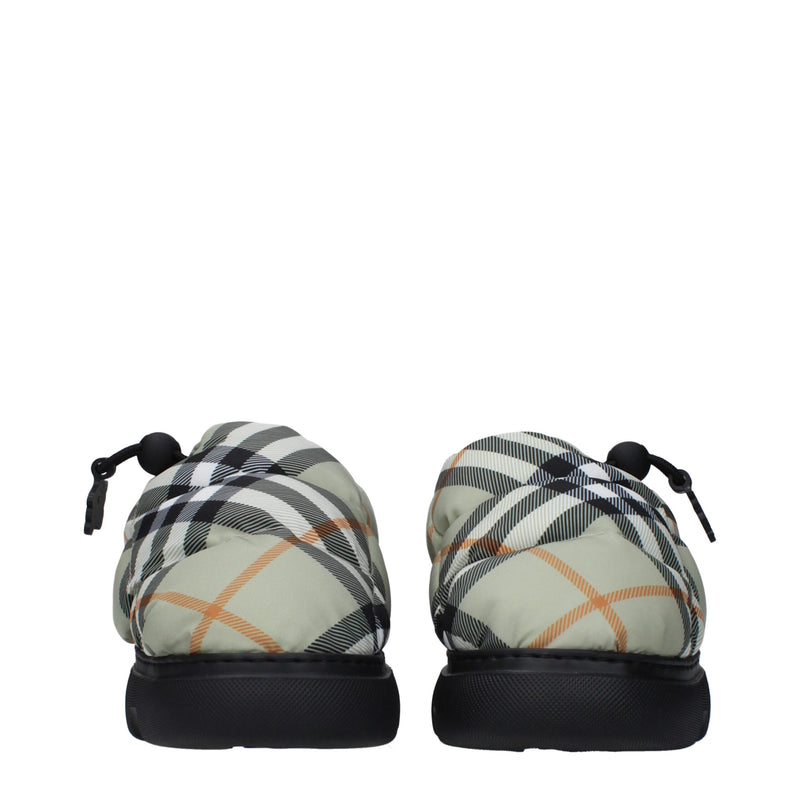 Burberry Green Fabric Slip-On Loafers for Women