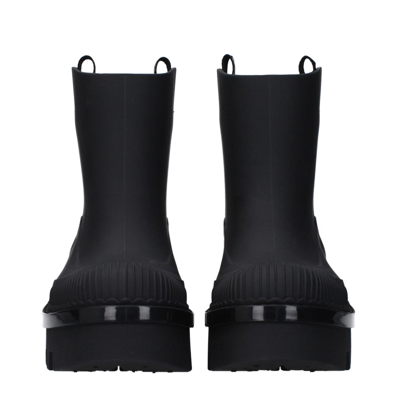 Chloé Black Cotton Ankle Boots - Élégance et Confort