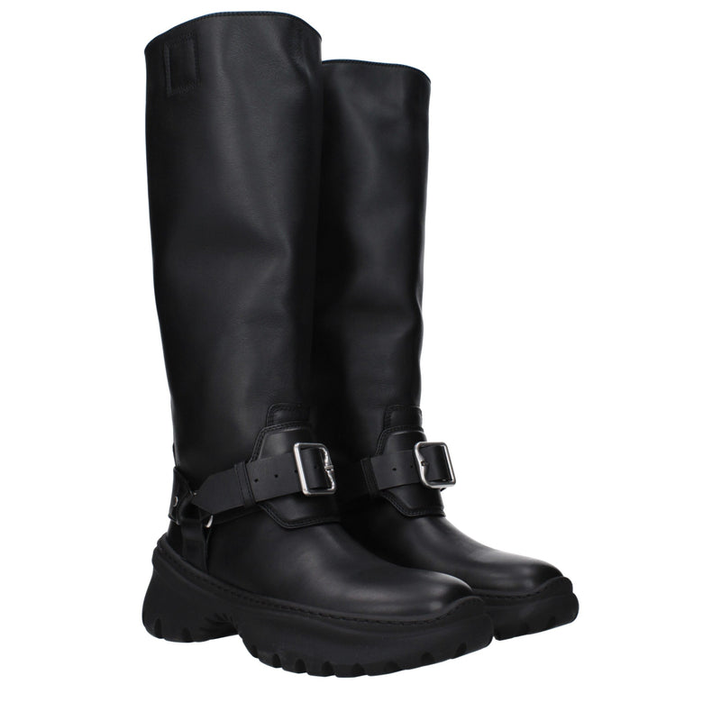 Burberry Black Leather Boots - Stylish and Comfortable Footwear