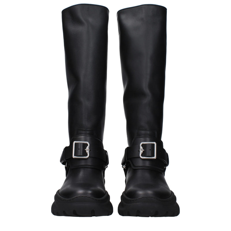 Burberry Black Leather Boots - Stylish and Comfortable Footwear
